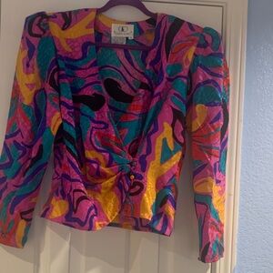 Vibrant Multicolor Abstract Blouse
